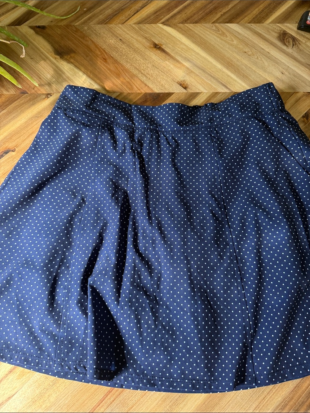 Skechers Navy Blue Polka Dot Circle Skirt